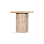 Costin 42cm Travertine Top Side Table - Natural - Last One Side Table Rebhi-Core