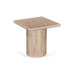 Costin 42cm Travertine Top Side Table - Natural - Last One Side Table Rebhi-Core