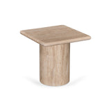Costin 42cm Travertine Top Side Table - Natural - Last One Side Table Rebhi-Core
