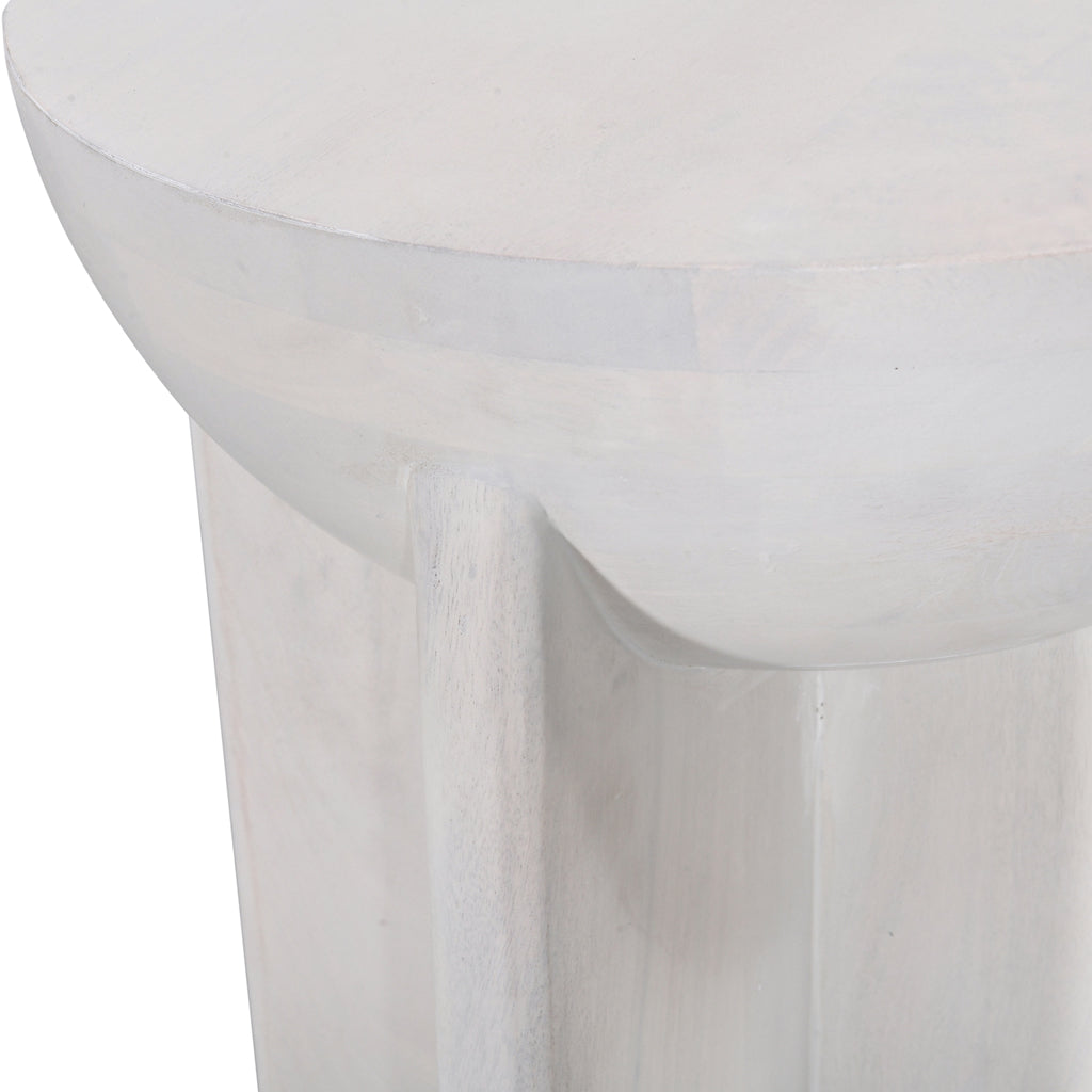 Ex Display - Savio 40cm Round Side Table - Cafe White Side Table Rebhi-Core