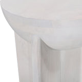 Ex Display - Savio 40cm Round Side Table - Cafe White Side Table Rebhi-Core