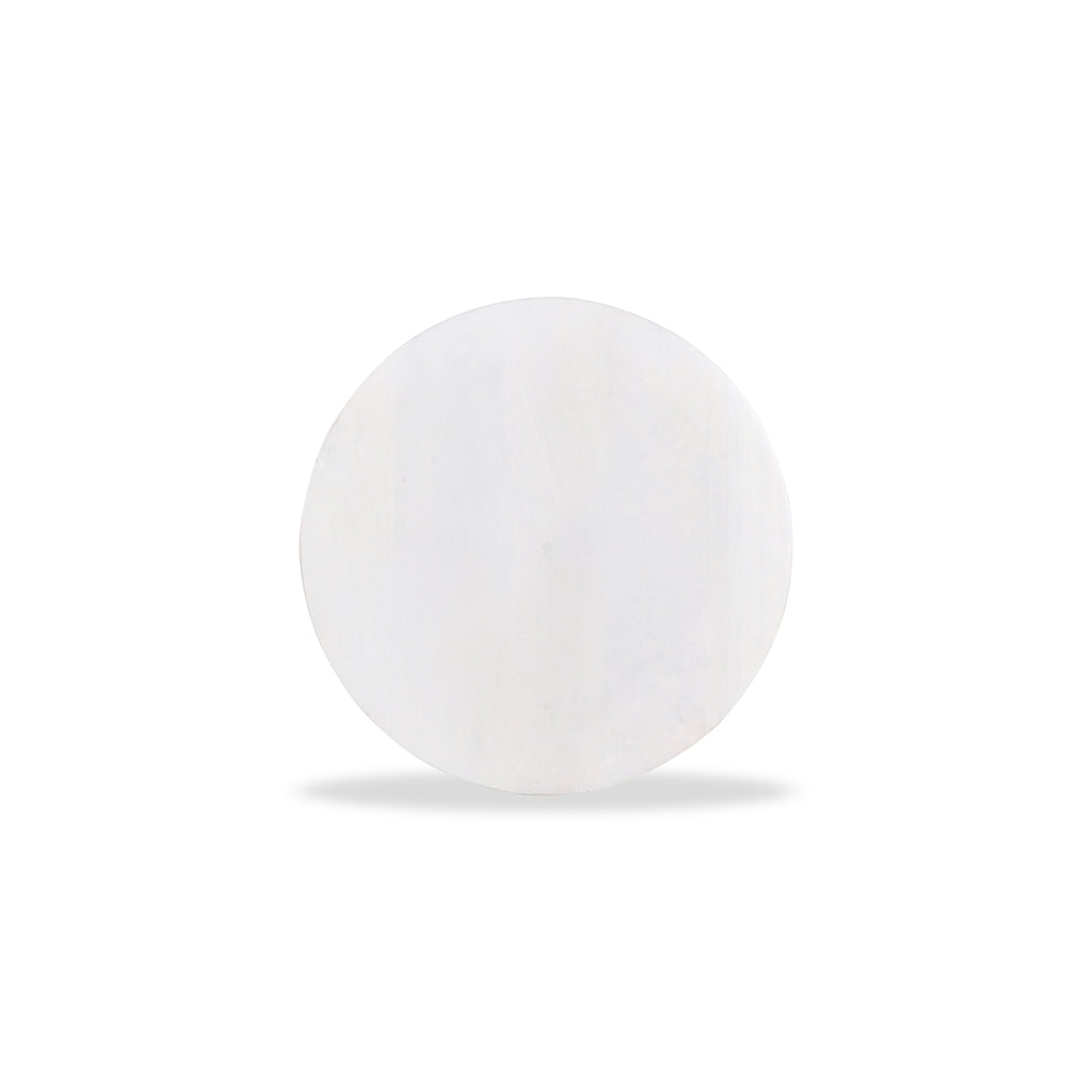 Ex Display - Savio 40cm Round Side Table - Cafe White Side Table Rebhi-Core