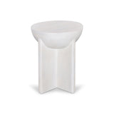 Ex Display - Savio 40cm Round Side Table - Cafe White Side Table Rebhi-Core