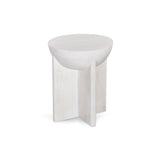 Ex Display - Savio 40cm Round Side Table - Cafe White Side Table Rebhi-Core