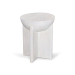 Ex Display - Savio 40cm Round Side Table - Cafe White Side Table Rebhi-Core