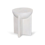 Savio 40cm Round Side Table - Cafe White Side Table Rebhi-Core   