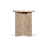 Ex Display - Sanya 45cm Travertine Top Round Side Table Side Table Rebhi-Core