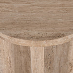 Ex Display - Sanya 45cm Travertine Top Round Side Table Side Table Rebhi-Core
