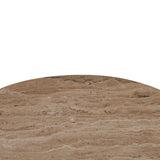 Ex Display - Sanya 45cm Travertine Top Round Side Table Side Table Rebhi-Core