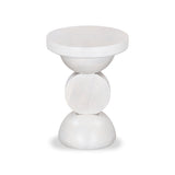 Ex Display - Dima 38cm Round Side Table - Cafe White Side Table Rebhi-Core