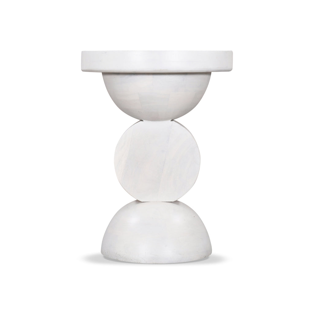 Ex Display - Dima 38cm Round Side Table - Cafe White Side Table Rebhi-Core