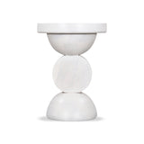 Ex Display - Dima 38cm Round Side Table - Cafe White Side Table Rebhi-Core