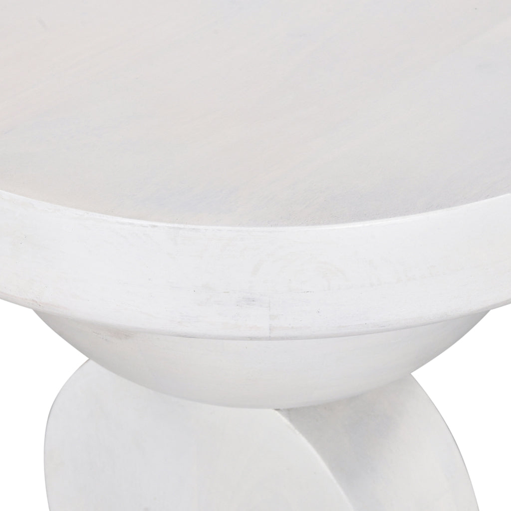 Ex Display - Dima 38cm Round Side Table - Cafe White Side Table Rebhi-Core