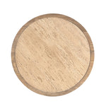 Urbina 40cm Travertine Top Side Table - Natural Side Table Rebhi-Core