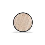 Ex Display - Urbina 40cm Travertine Top Side Table - Black Side Table Rebhi-Core