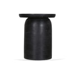 Ex Display - Urbina 40cm Travertine Top Side Table - Black Side Table Rebhi-Core