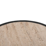 Urbina 40cm Travertine Top Side Table - Black Side Table Rebhi-Core   
