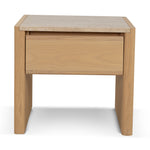 Ex Display - Linden 55cm Travertine Top Bedside Table - Crème Ash Bedside Table Kodak-Core