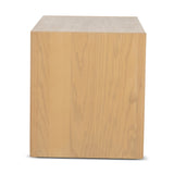 Ex Display - Linden 55cm Travertine Top Bedside Table - Crème Ash Bedside Table Kodak-Core