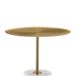 Pravina 45 cm Brushed Gold Side Table - Carrara Marble Side Table NY-Core   