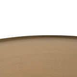 Pravina 45cm Brushed Gold Side Table - Travertine Side Table NY-Core