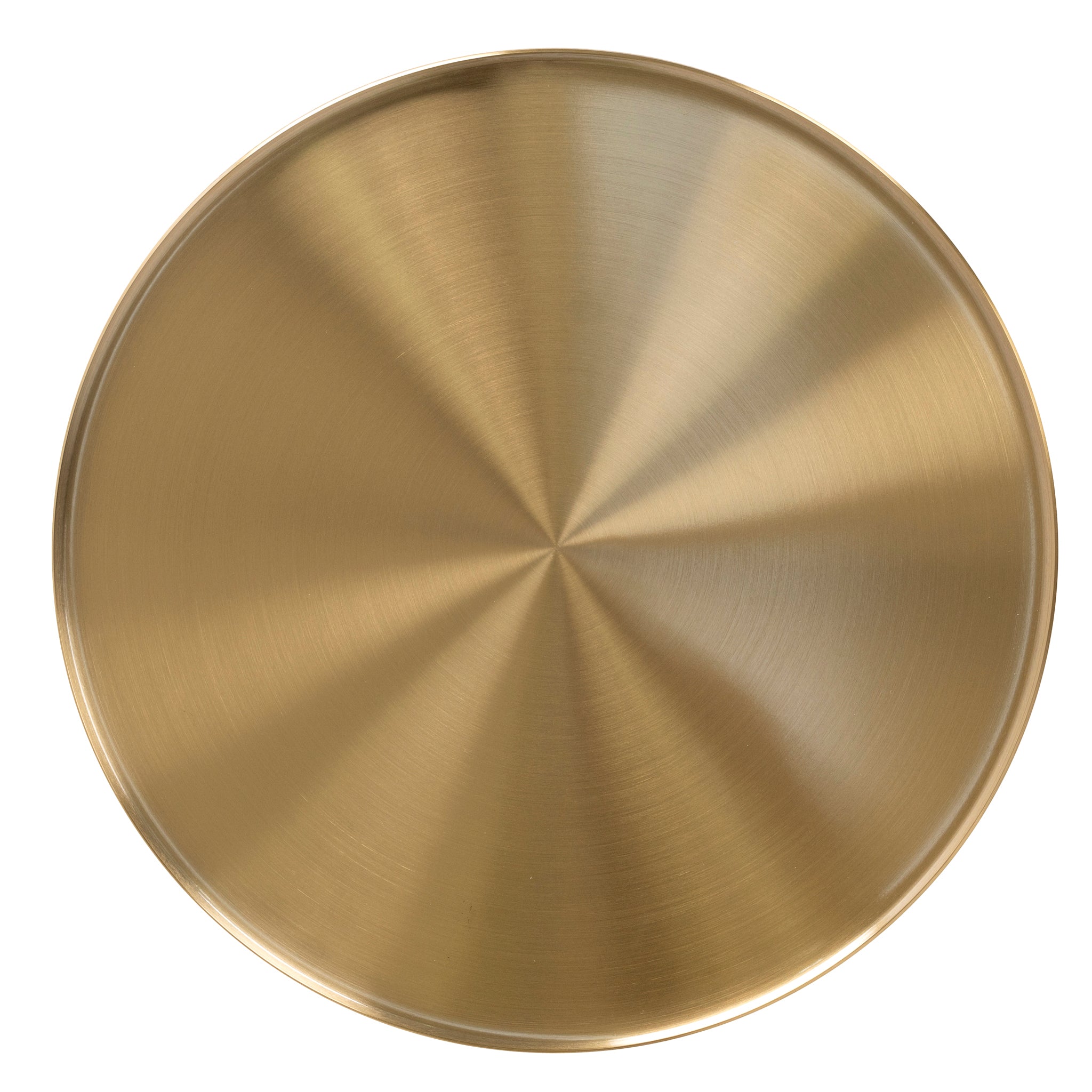 Pravina 45cm Brushed Gold Side Table - Travertine Side Table NY-Core