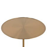 Pravina 45cm Brushed Gold Side Table - Travertine Side Table NY-Core