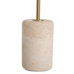 Pravina 45cm Brushed Gold Side Table - Travertine Side Table NY-Core