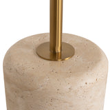 Pravina 45cm Brushed Gold Side Table - Travertine Side Table NY-Core