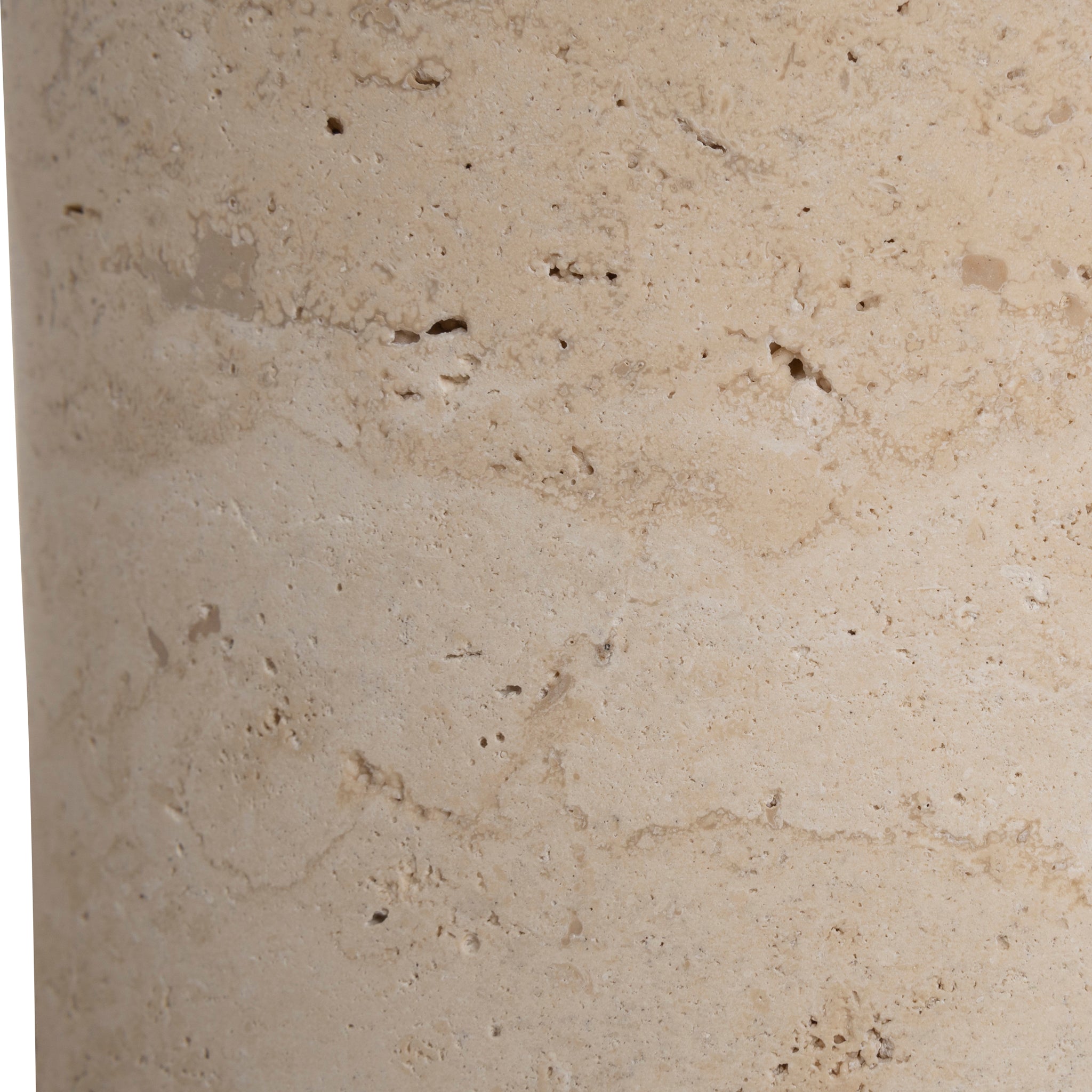 Pravina 45cm Brushed Gold Side Table - Travertine Side Table NY-Core