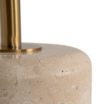 Pravina 45cm Brushed Gold Side Table - Travertine Side Table NY-Core