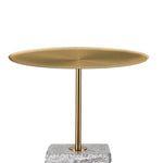 Pravina 45 cm Brushed Gold Side Table - Faceted Granite Marble Side Table NY-Core   