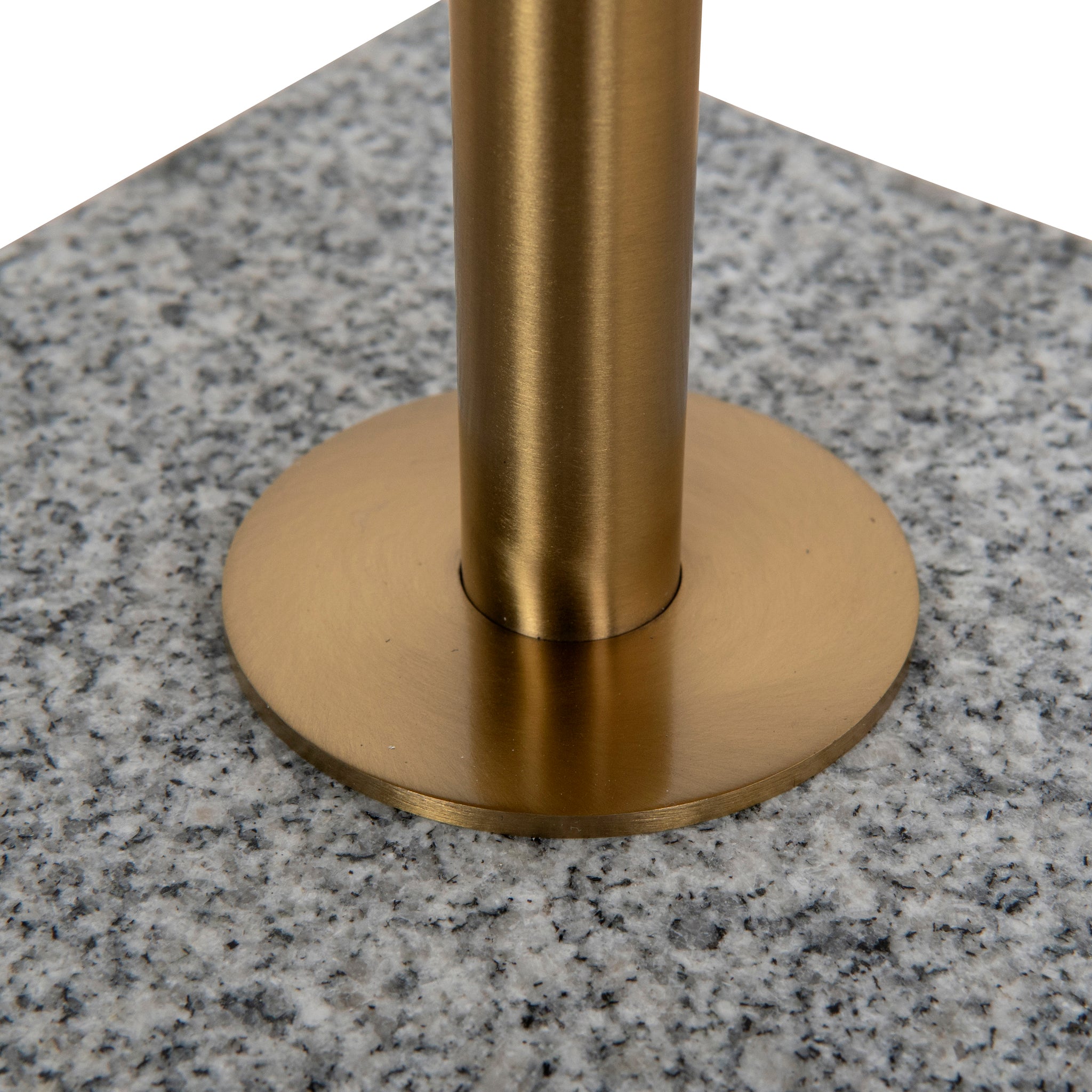 Ex Display - Kelvin 45 cm Brushed Gold Side Table - Faceted Granite Marble Side Table NY-Core