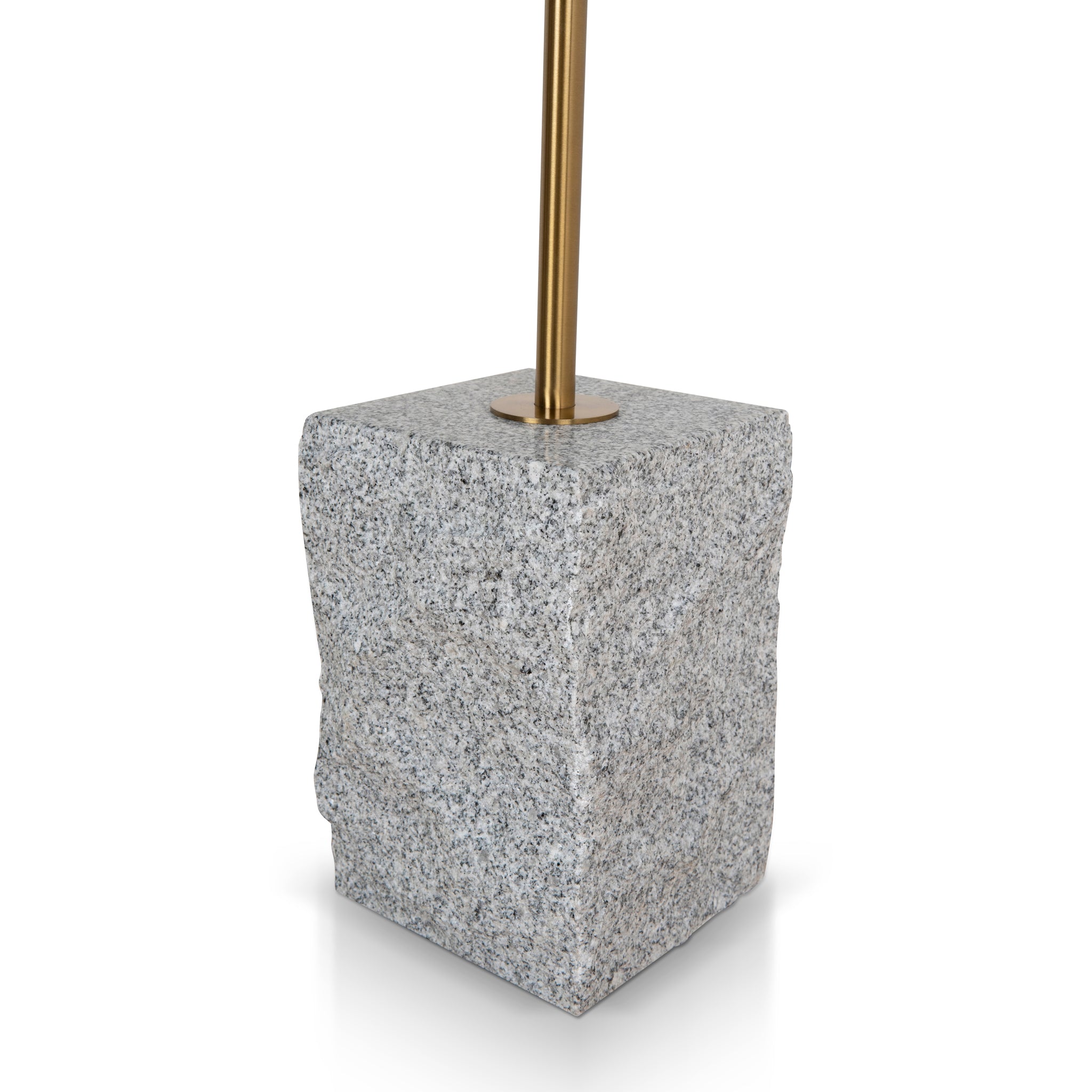 Ex Display - Kelvin 45 cm Brushed Gold Side Table - Faceted Granite Marble Side Table NY-Core