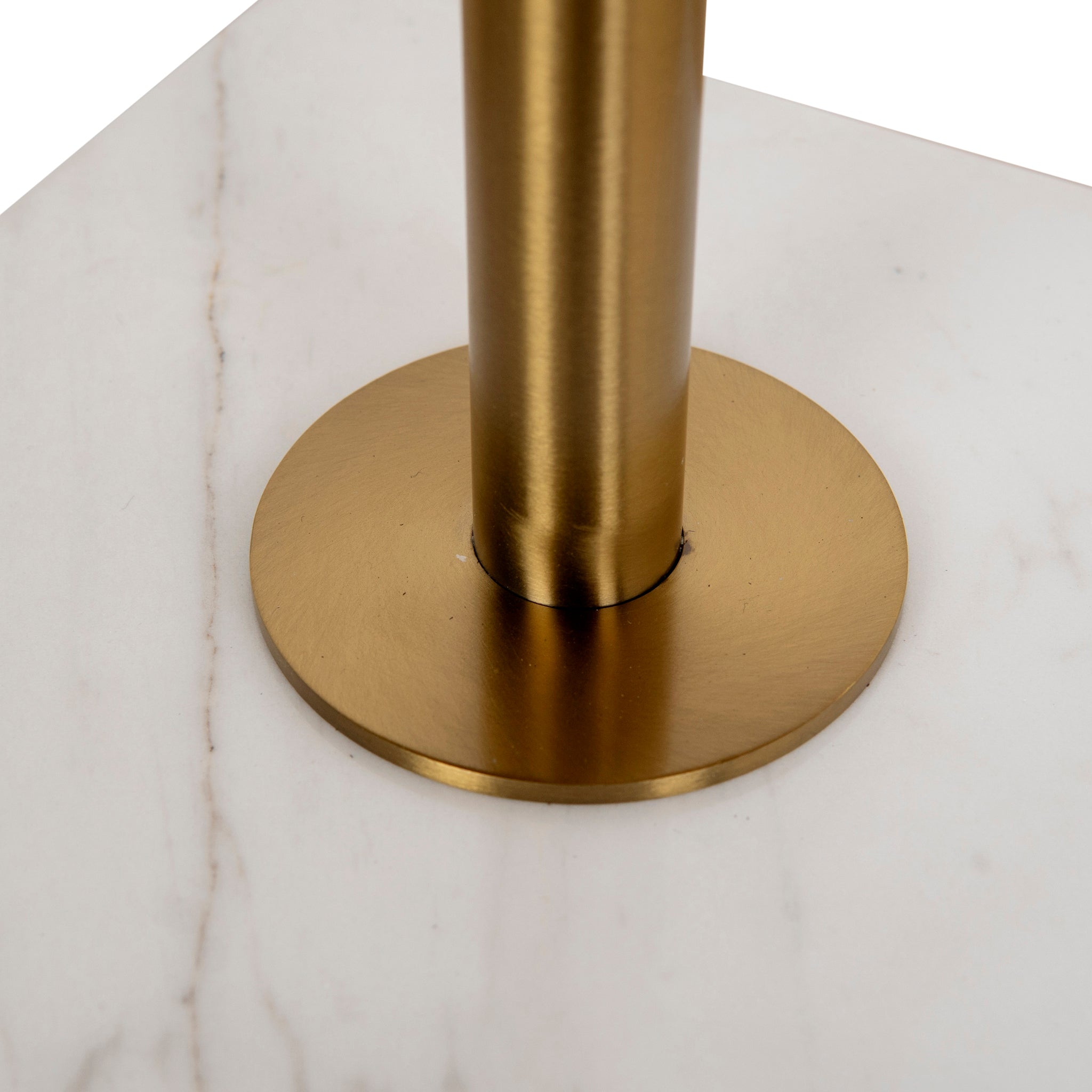 Ex Display - Pravina 45cm Brushed Gold Side Table - Carrara Marble Side Table NY-Core
