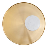 Ex Display - Marcela 40cm Round Brushed Gold Side Table - Marble Side Table NY-Core