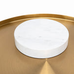 Ex Display - Marcela 40cm Round Brushed Gold Side Table - Marble Side Table NY-Core