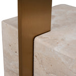 Hilaria 40 cm Brushed Gold Side Table - Natural Side Table NY-Core