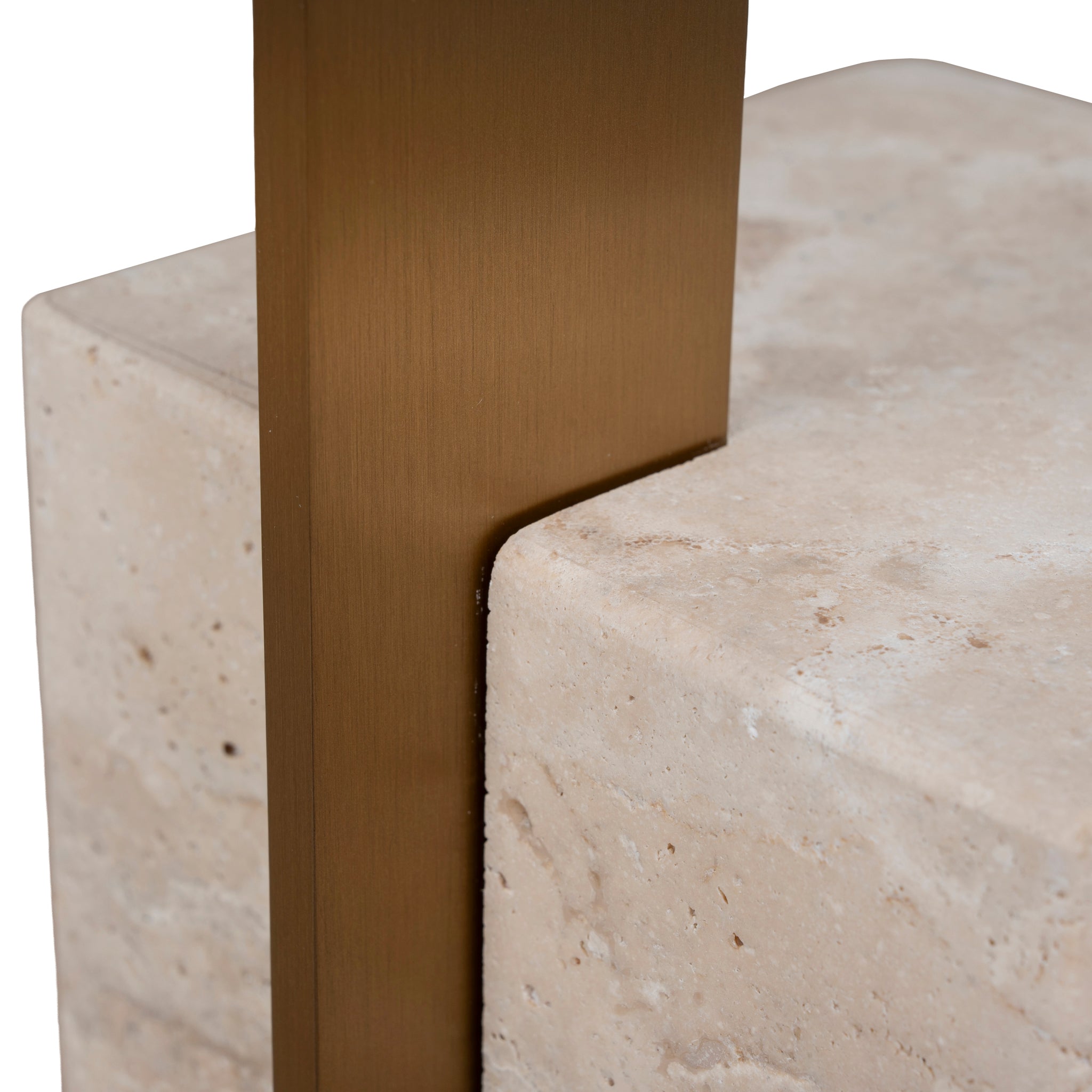 Hilaria 40 cm Brushed Gold Side Table - Natural Side Table NY-Core