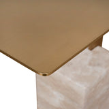 Hilaria 40 cm Brushed Gold Side Table - Natural Side Table NY-Core