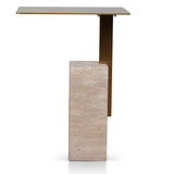 Hilaria 40 cm Brushed Gold Side Table - Natural Side Table NY-Core