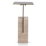 Hilaria 40 cm Brushed Gold Side Table - Natural Side Table NY-Core