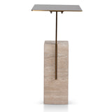 Hilaria 40 cm Brushed Gold Side Table - Natural Side Table NY-Core