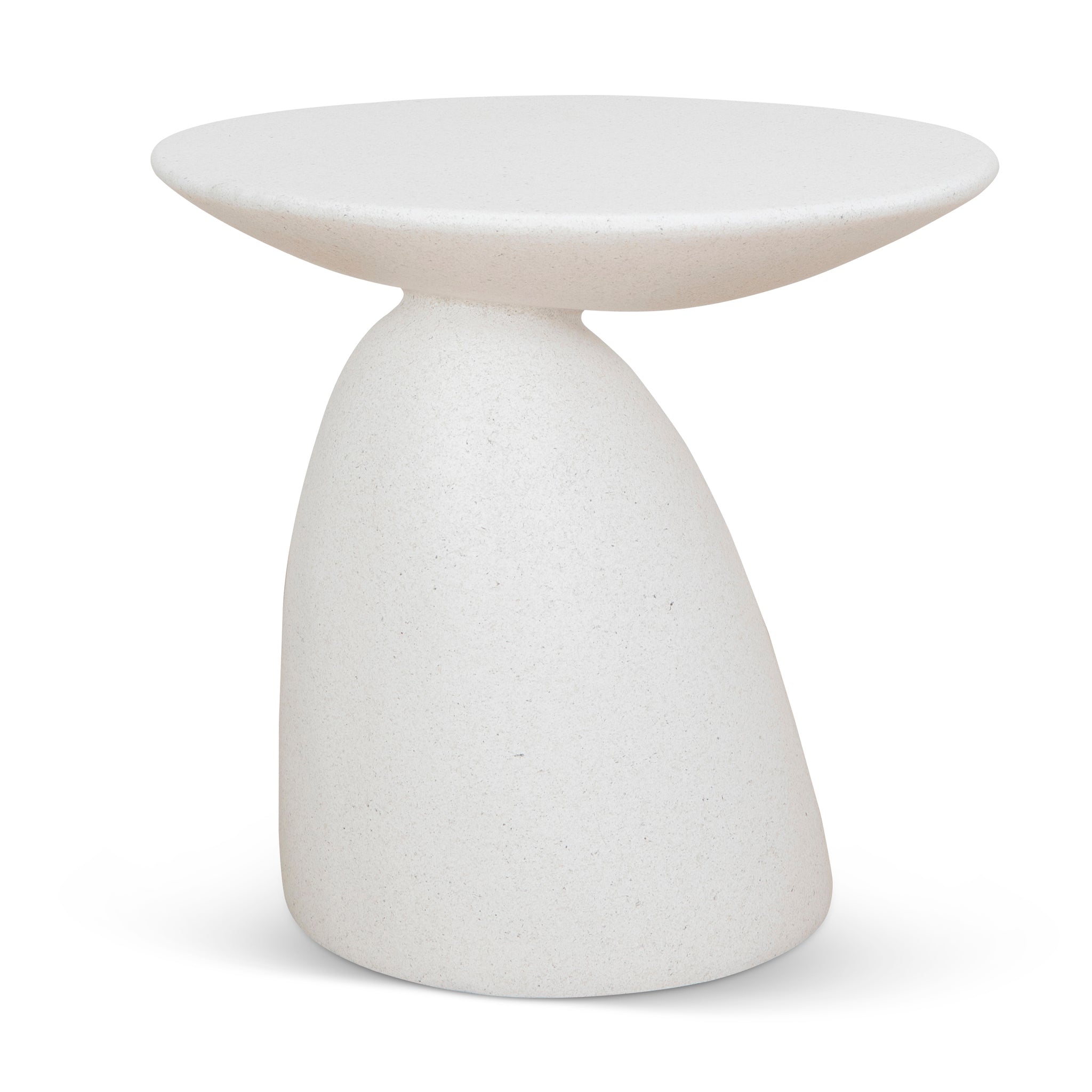 Almas 60cm Fibre Glass Side Table - White | Interior Secrets