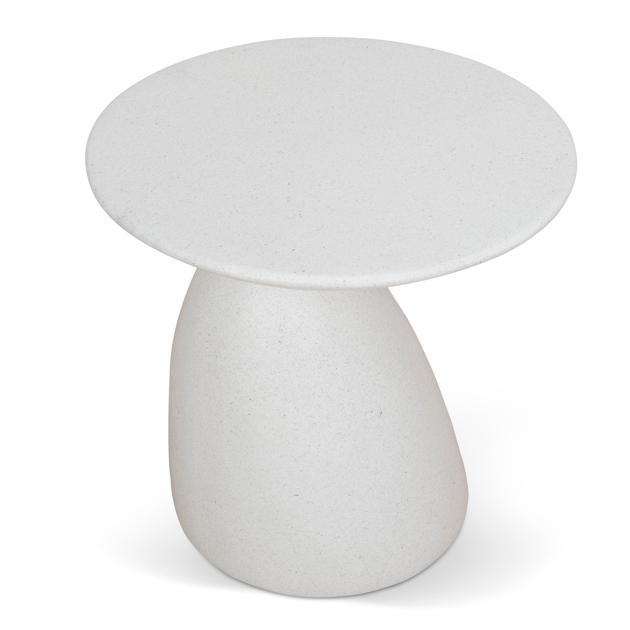 Almas 60cm Fibre Glass Side Table - White Side Table NY-Core   
