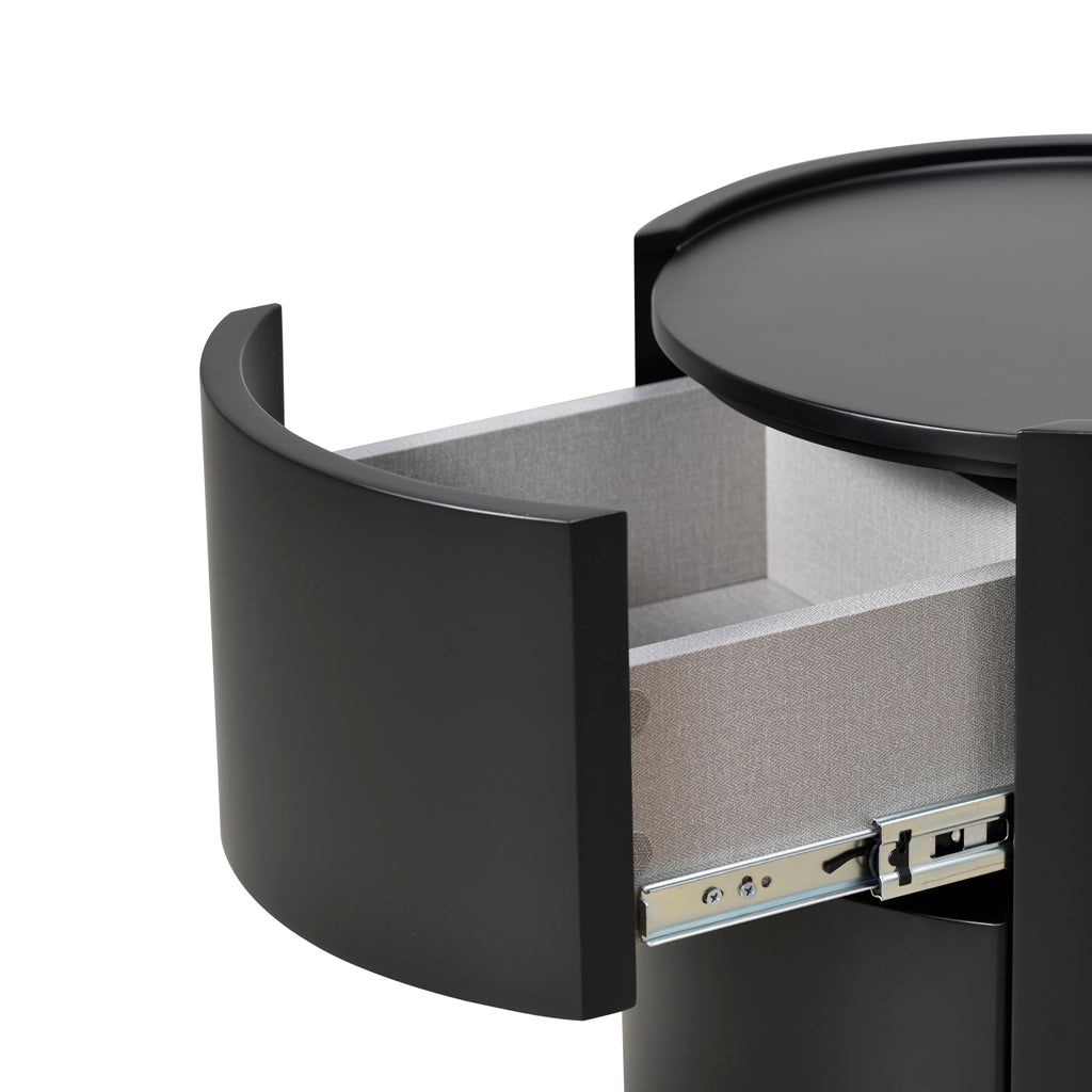 Ex Display - Nithya Bedside Table - Full Matte Black Bedside Table Iggy-Core