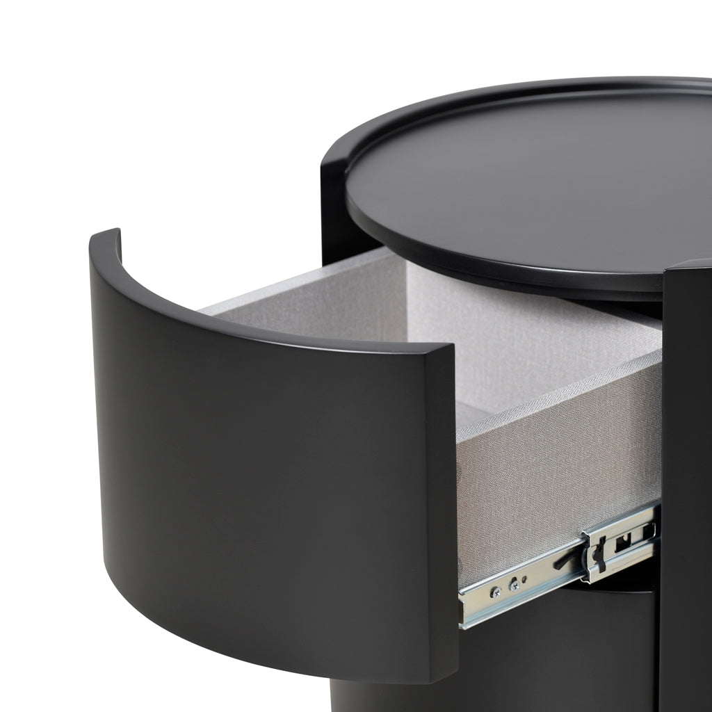 Ex Display - Nithya Bedside Table - Full Matte Black Bedside Table Iggy-Core