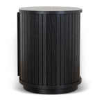 Ex Display - Linea 55cm Side Table - Full Black Bedside Table KD-Core