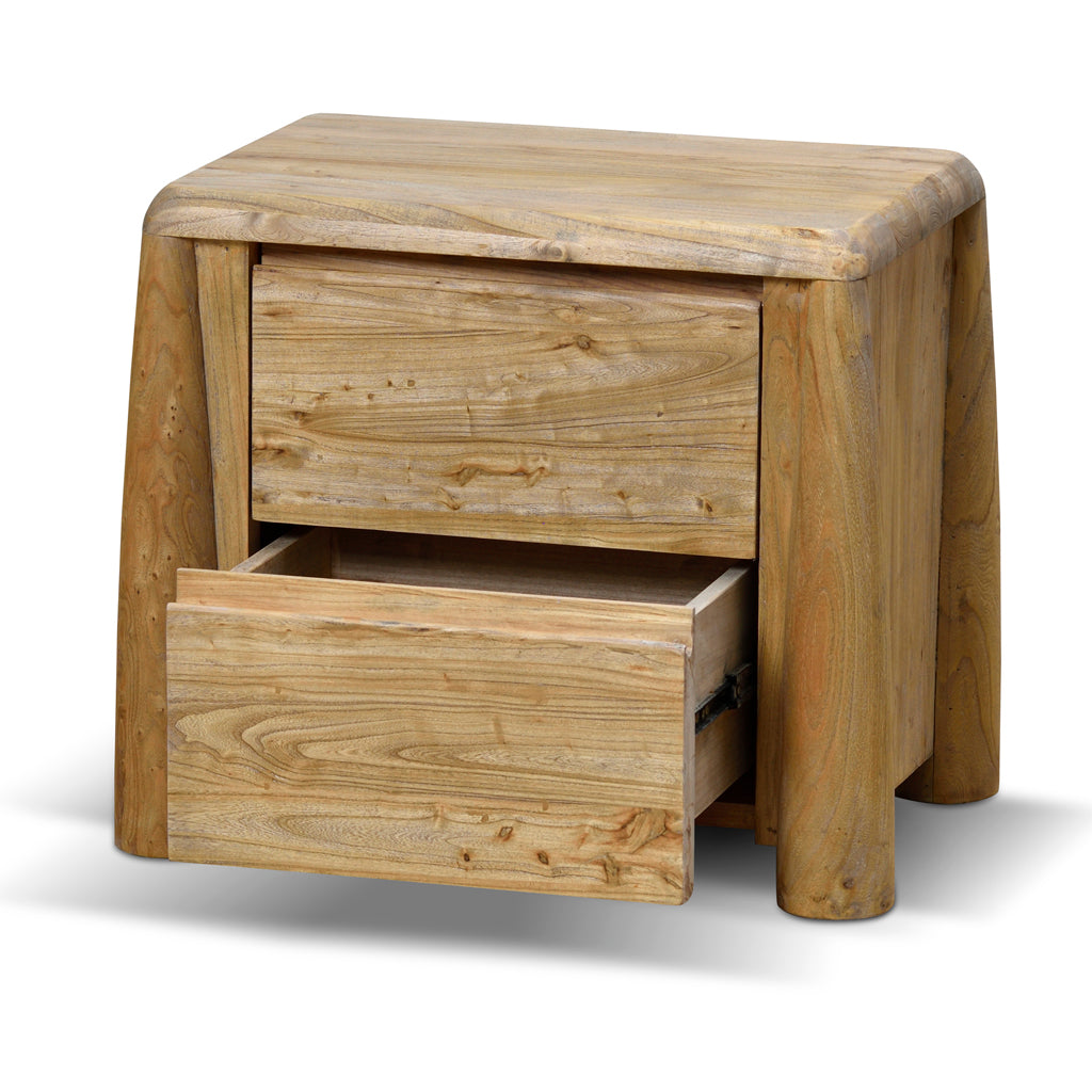 Ex Display - Varika 55cm Bedside Table - Natural Bedside Table Reclaimed-Core   