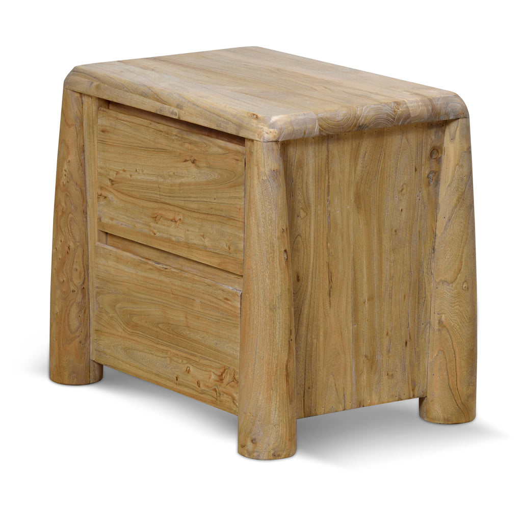 Ex Display - Varika 55cm Bedside Table - Natural Bedside Table Reclaimed-Core   